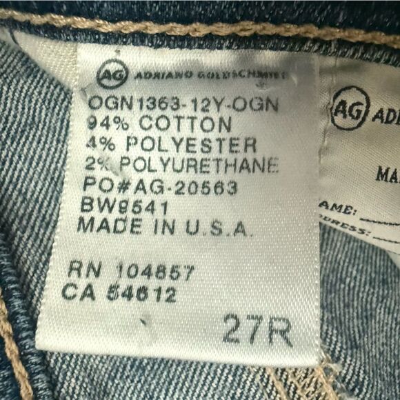 AG Adriano Goldschmied Stilt Crop Cigarette Jeans Women’s Blue Denim - Picture 8 of 10